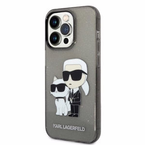 Karl Lagerfeld Glitter Karl&Choupette suojakuori iPhone 14 Pro Max:lle - musta