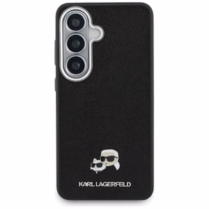 Karl Lagerfeld Saffiano KC Metal Logo MagSafe suojakuori Samsung Galaxy S26 musta