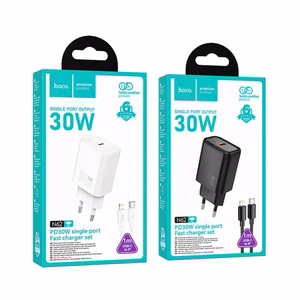 Phone charger Hoco USB C QC PD 30W + cable USB C to Lightning N62 white