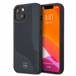 Mercedes Nahka rei'itetty alue Kotelo iPhone 13 mini - laivastonsininen