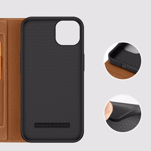 Dux Ducis Skin X2 kotelo iPhone 14 Plus kotelo magneettiläpällä ruskea