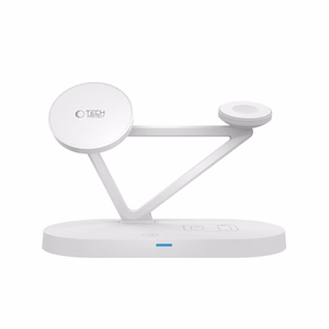 Tech-Protect QI15W-A41 3in1 Langaton laturi MagSafella Apple-laitteille - Valkoinen