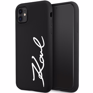 Karl Lagerfeld KLHCN61SKSVGK iPhone 11 / Xr 6.1 musta/musta kovakuori Silicone Signature