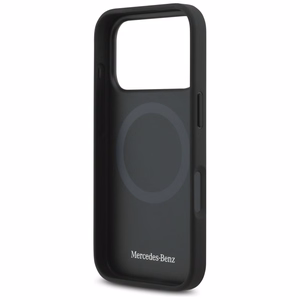 Mercedes Plain Smooth Nahkainen MagSafe Suojakuori iPhone 17 Pro:lle - Musta