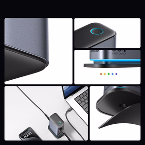 Joyroom JR-TCM02 GaN 65W laturi lataustukiasema 4xUSB-C 2xUSB-A UK-pistoke - harmaa