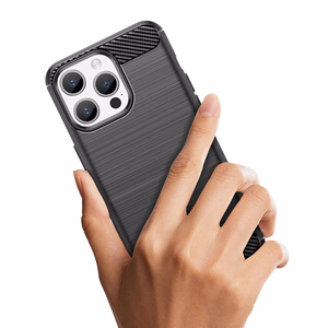 Joustava hiilikuitukuvioinen Suojakuori iPhone 15 Pro:lle Carbon Case - sininen