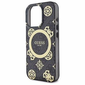 Guess IML Peony On 4G Background MagSafe Suojakuori iPhone 16 Pro:lle - musta