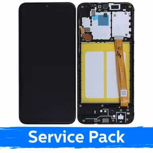 LCD-näyttö yhteensopiva Samsung A202 A20e kanssa musta kehyksellä (Service Pack)