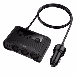 Auton laturi Hoco 2xUSB A + 2xUSB C+3x savukkeensytytinportti PD QC3.0 240W Z64 musta