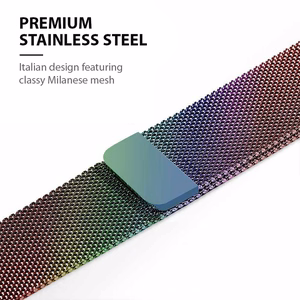 Crong Milano Steel stainless-steel strap for Apple Watch 38 / 40 / 41 / 42 mm, iridescent