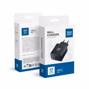 Puhelinlaturi Blue Star USB-C QC3.0 PD 3A 20W TFB-TC-20WPD, musta