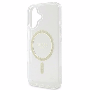 Guess IML Glitter Circle MagSafe Suojakuori iPhone 16:lle - läpinäkyvä