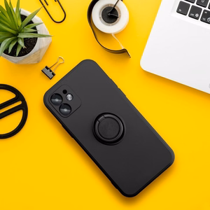 Silikoninen Ring-suojakuori mallille iPhone 17 Pro Max / 18 Pro Max – musta