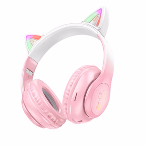 Hoco W42 langattomat over-ear kuulokkeet kissankorvin - kirsikankukka