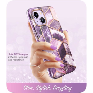 Supcase Cosmo Suojakuori iPhone 14 Pluslle - vaaleanpunainen marmori