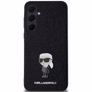 Karl Lagerfeld Fixed Glitter Ikonik Logo Metal Pin Suojakuori Samsung Galaxy A55:lle - musta