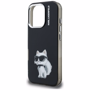 Karl Lagerfeld IML Aquarelle Choupette & Logo Suojakuori iPhone 16 Pro Maxille - Musta