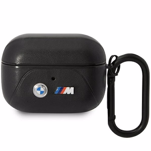 BMW BMAP22PVTK AirPods Pro suojus musta/musta Leather Curved Line