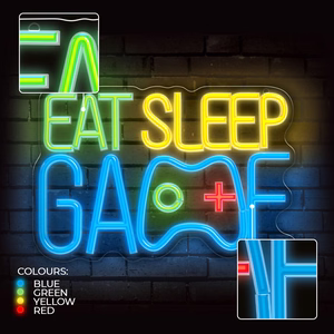 Forever Light Neon PLEXI LED EAT SLEEP GAME multicolor FPNE33