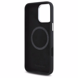 Mercedes Silikoninen Tonal Logo Wood Pattern MagSafe suojakuori iPhone 16 Pro Max:lle - musta