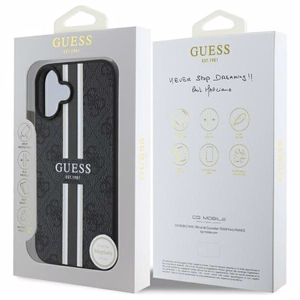 Guess 4G Printed Stripes MagSafe Suojakuori iPhone 16:lle - musta