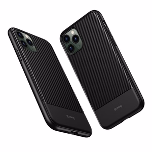 Crong Prestige Carbon suojakuori laitteelle iPhone 11 Pro Max, musta