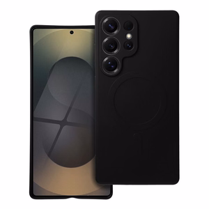 Silikoninen Mag Cover Samsung S25 ULTRA:lle yhteensopiva MagSafen kanssa musta