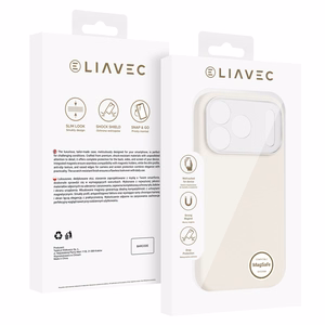 Liavec Silk Shield suojakuori metallisella kamerakehyksellä Iphone 17 Pro Max -puhelimelle beige