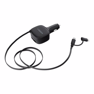 Autolaturi VEGER USB C + kaapeli USB C / Lightning QC PD 84W CC89 musta