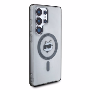 Karl Lagerfeld Button Choupette Head Printed Logo MagSafe Suojakuori Samsung Galaxy S25 Ultra Musta