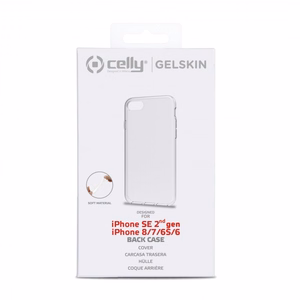 Läpinäkyvä CELLY Gelskin -takakuori iPhone SE 2022 / SE 2020 / 8 / 7 / 6s / 6 -malleihin
