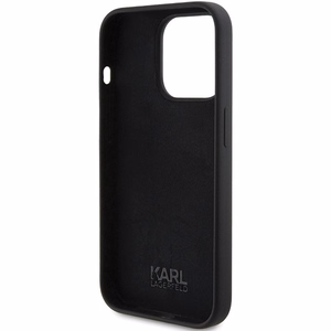 KARL LAGERFELD Suojakuori IPHONE 15 Prolle KLHCP15LSKSBMCK (Silicone Karl Script Logo) musta