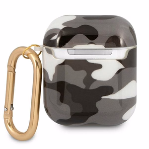 Guess GUA2UCAMG AirPods-suoja musta/musta Camo Collection -mallisto