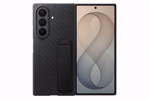 XF976SBE jalustallinen hiilikuitusuojakuori Samsung Galaxy Fold 8 Ultra, musta