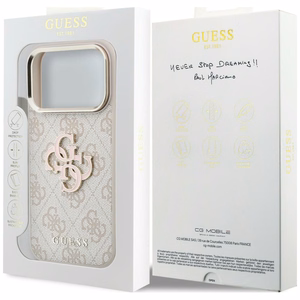 Guess 4G & Big Resin Logo suojakuori mallille iPhone 17 Pro / 18 Pro – väri: vaaleanpunainen