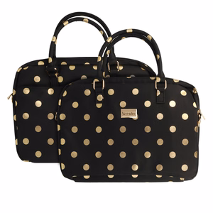 Wonder Briefcase Kannettava 17 tuumaa kultainen polka-dot