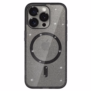 Glitter Magsafe Case for Samsung Galaxy S25 Edge black clear