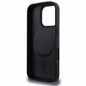 DKNY Checkered Pattern Magsafe iPhone 16 Pro:lle Suojakuori - Musta