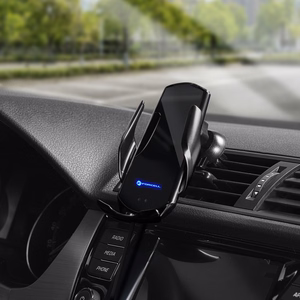 Wireless car phone holder automatic Forcell F-Grip HS1 Qi 15W windshield / air vent black