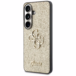 Guess Fixed Glitter Big 4G Metal Logo -suojakuori Samsung Galaxy S26:lle kultainen