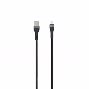 SEEK TOTI USB-A – Lightning, 2 m punottu kaapeli 2A (ei-MFI), musta