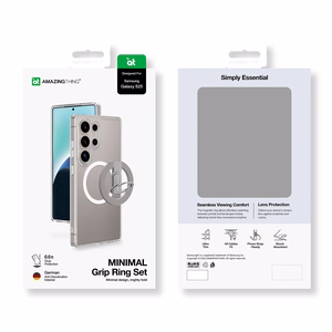 AmazingThing Minimal Mag Suojakuori magneettisella renkaalla Samsung Galaxy S25:lle - läpinäkyvä