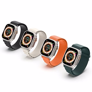 Dux Ducis GS nylon ranneke Apple Watch 42 / 44 / 45 / 49 mm:lle musta