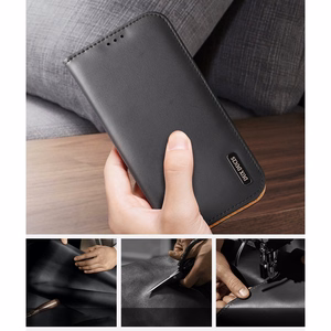 Dux Ducis Hivo Nahka Flip Cover Aitoa nahkaa Lompakko korteille ja asiakirjoille iPhone 14 Plus Musta