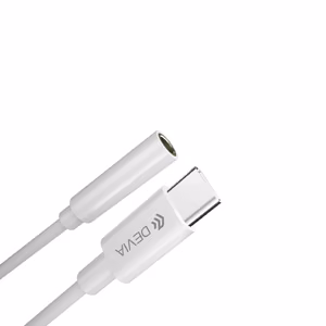 Devia adapteri EC608 USB-C - 3,5 mm liitäntä valkoinen