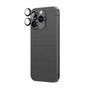 AmazingThing AR Aluminum 3 Lens Glass kameralinssikehyksellä iPhone 16 Pro / 16 Pro Max:lle - musta