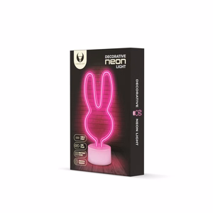 Neon LED jalustalla RABBIT vaaleanpunainen USB-C FSC-10 Forever Light