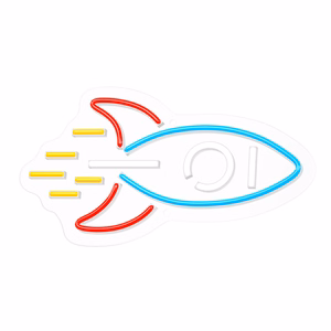 Neon PLEXI LED ROCKET moniväri NNE18 Neolia