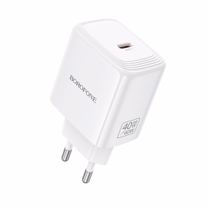 Borofone verkkolaturi BN33 Fuente GaN Type C - QC3.0 PD 40W valkoinen