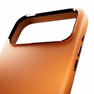 Puro Icon Mag Pro nestesilikoninen Suojakuori iPhone 17 Pro:lle, MagSafe -yhteensopiva, kamerasuojauksella ja alumiinipainikkeilla - oranssi